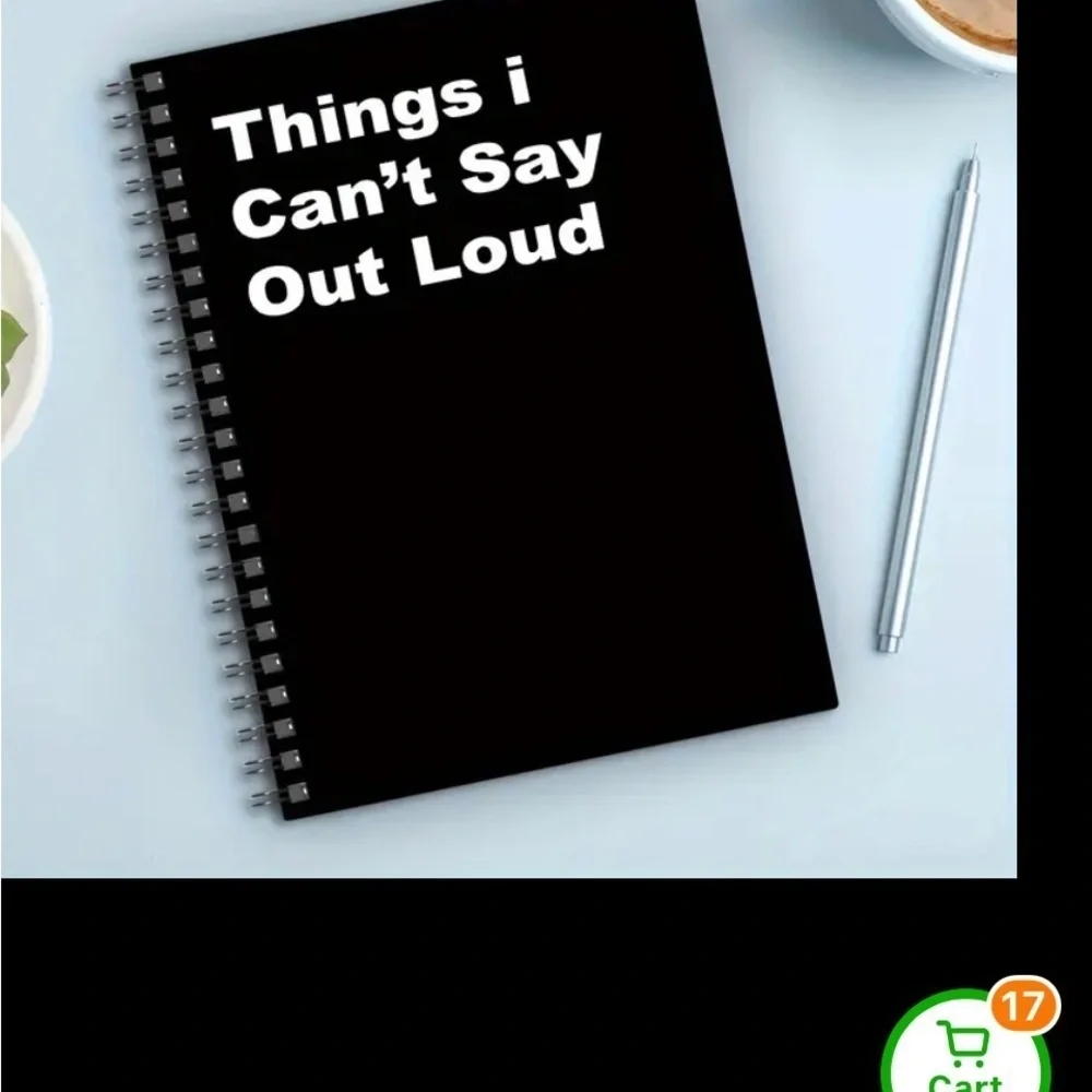 Black Spiral Notebook with Humorous Text - ‘Things I Can’t Say Out Loud’